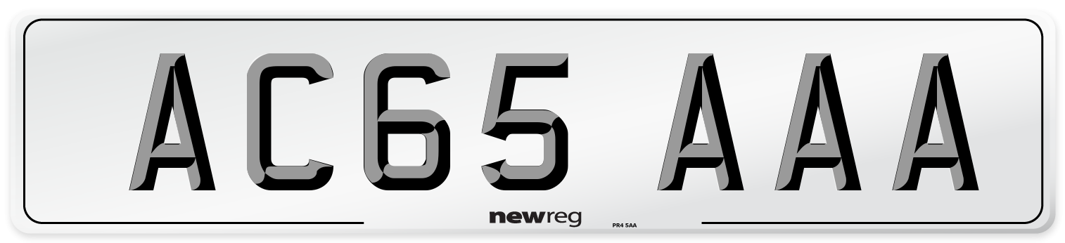 AC65 AAA Number Plate from New Reg